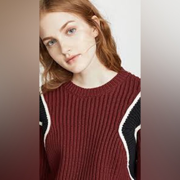 Frame Rib Cropped Ballon Sleeve Sweater Size S - Picture 6 of 15
